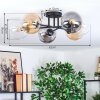 Gastor Plafoniera, Lampada a sfera 62 cm Ambrato, Chiaro, Grigio fumo, 6-Luci