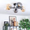 Gastor Plafoniera, Lampada a sfera 62 cm Ambrato, Chiaro, Grigio fumo, 6-Luci