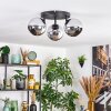 Koyoto Plafoniera, Lampada a sfera Cromo, Grigio fumo, 3-Luci
