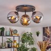 Koyoto Plafoniera, Lampada a sfera Cromo, Grigio fumo, 3-Luci