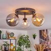 Gastor Plafoniera, Lampada a sfera Ambrato, Cromo, Chiaro, Grigio fumo, 3-Luci