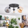 Gastor Plafoniera, Lampada a sfera Ambrato, Cromo, Chiaro, Grigio fumo, 3-Luci