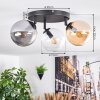 Gastor Plafoniera, Lampada a sfera Ambrato, Cromo, Chiaro, Grigio fumo, 3-Luci