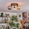 Gastor Plafoniera, Lampada a sfera Ambrato, Cromo, Chiaro, Grigio fumo, 3-Luci