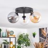 Gastor Plafoniera, Lampada a sfera Ambrato, Cromo, Chiaro, Grigio fumo, 3-Luci