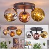 Ripoll Plafoniera, Lampada a sfera Cromo, Oro, Ramato, Grigio fumo, 3-Luci