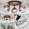 Chehalis Plafoniera, Lampada a sfera Chiaro, Grigio fumo, 3-Luci
