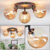 Chehalis Plafoniera, Lampada a sfera Ambrato, 3-Luci