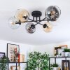 Koyoto Plafoniera, Lampada a sfera Ambrato, Chiaro, Grigio fumo, 6-Luci