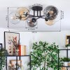 Koyoto Plafoniera, Lampada a sfera Ambrato, Chiaro, Grigio fumo, 6-Luci