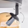 Koyoto Plafoniera, Lampada a sfera Ambrato, Cromo, Chiaro, Grigio fumo, 3-Luci