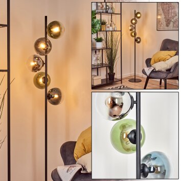 Gastor Lampada a sfera, Lampada da terra 33 cm Blu, Cromo, Verde, Chiaro, Grigio fumo, 5-Luci