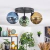 Ripoll Plafoniera, Lampada a sfera Blu, Oro, Verde, 3-Luci