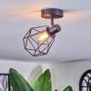 Yaak Plafoniera, Faretto da soffitto Nero, 1-Luce