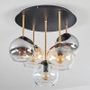 Koyoto Plafoniera, Lampada a sfera 45 cm Ottone, Nero, 5-Luci