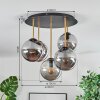 Gastor Plafoniera, Lampada a sfera 45 cm Ottone, Nero, 5-Luci