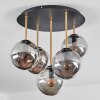 Gastor Plafoniera, Lampada a sfera 45 cm Ottone, Nero, 5-Luci
