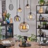 Koyoto Lampadario a sospensione, Lampada a sfera, Lampada a sospensione Ambrato, Chiaro, Grigio fumo, 5-Luci