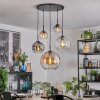 Koyoto Lampadario a sospensione, Lampada a sfera, Lampada a sospensione Ambrato, Chiaro, Grigio fumo, 5-Luci