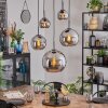 Koyoto Lampadario a sospensione, Lampada a sfera, Lampada a sospensione Cromo, Grigio fumo, 5-Luci