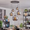 Koyoto Lampadario a sospensione, Lampada a sfera, Lampada a sospensione Cromo, Grigio fumo, 5-Luci