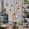 Koyoto Lampadario a sospensione, Lampada a sfera, Lampada a sospensione Ambrato, Chiaro, 5-Luci