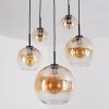 Koyoto Lampadario a sospensione, Lampada a sfera, Lampada a sospensione Ambrato, Chiaro, 5-Luci