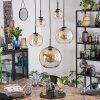 Koyoto Lampadario a sospensione, Lampada a sfera, Lampada a sospensione Ambrato, Chiaro, 5-Luci