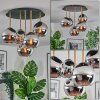 Koyoto Plafoniera, Lampada a sfera 45 cm Ottone, Nero, 5-Luci