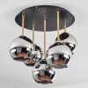 Koyoto Plafoniera, Lampada a sfera 45 cm Ottone, Nero, 5-Luci