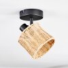 Cavaca Plafoniera, Faretto da soffitto Nero, 1-Luce
