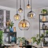 Koyoto Lampadario a sospensione, Lampada a sfera, Lampada a sospensione Ambrato, Chiaro, Grigio fumo, 5-Luci