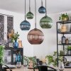 Koyoto Lampadario a sospensione, Lampada a sfera, Lampada a sospensione Blu, Verde, Ramato, 5-Luci