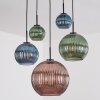 Koyoto Lampadario a sospensione, Lampada a sfera, Lampada a sospensione Blu, Verde, Ramato, 5-Luci