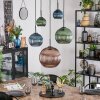 Koyoto Lampadario a sospensione, Lampada a sfera, Lampada a sospensione Blu, Verde, Ramato, 5-Luci