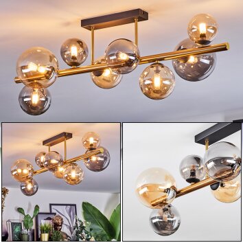 Chehalis Plafoniera, Lampada a sfera Oro, Nero, 8-Luci