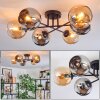 Koyoto Plafoniera, Lampada a sfera 59 cm Ambrato, Cromo, Grigio fumo, 6-Luci