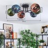 Koyoto Plafoniera, Lampada a sfera 59 cm Blu, Verde, Ramato, 6-Luci