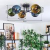 Koyoto Plafoniera, Lampada a sfera 59 cm Blu, Oro, Verde, 6-Luci