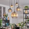 Koyoto Lampadario a sospensione, Lampada a sfera, Lampada a sospensione Ambrato, Chiaro, Grigio fumo, 5-Luci