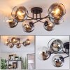 Koyoto Plafoniera, Lampada a sfera 59 cm Cromo, Chiaro, Grigio fumo, 6-Luci