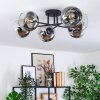 Koyoto Plafoniera, Lampada a sfera 59 cm Cromo, Chiaro, Grigio fumo, 6-Luci