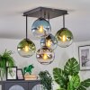 Gastor Plafoniera, Lampada a sfera 37 cm Blu, Cromo, Verde, Chiaro, Grigio fumo, 5-Luci