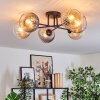 Koyoto Plafoniera, Lampada a sfera 59 cm Ambrato, Chiaro, Grigio fumo, 6-Luci