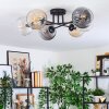 Koyoto Plafoniera, Lampada a sfera 59 cm Ambrato, Chiaro, Grigio fumo, 6-Luci