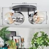Chehalis Plafoniera, Lampada a sfera Ambrato, Chiaro, Grigio fumo, 4-Luci