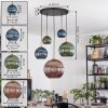 Koyoto Lampadario a sospensione, Lampada a sfera, Lampada a sospensione Oro, Nero, 5-Luci