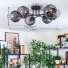 Koyoto Plafoniera, Lampada a sfera 59 cm Grigio fumo, 6-Luci