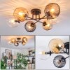 Koyoto Plafoniera, Lampada a sfera 59 cm Ambrato, Chiaro, Grigio fumo, 6-Luci