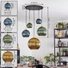 Koyoto Lampadario a sospensione, Lampada a sfera, Lampada a sospensione Oro, Nero, 5-Luci